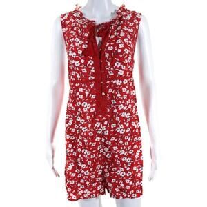 Spiritual Gangster Womens Floral Breezy Challis Romper Red White Size Large